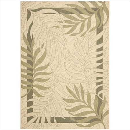Safavieh 2 Ft. X 3 Ft. -7 In. Accent Indoor-Outdoor Courtyard- Cream And Green- Machine Made Rug CY7836-14A5-2